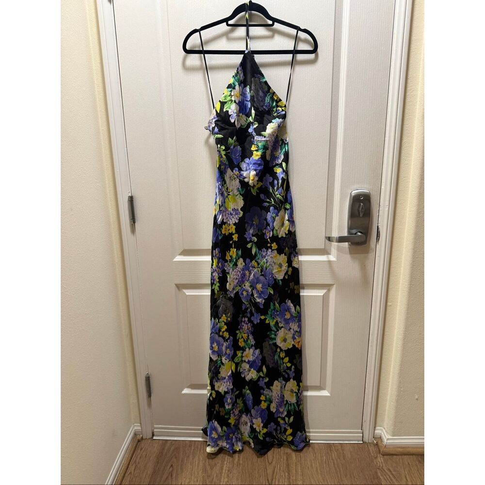 Line & Dot Bloom Floral Halter Neck Maxi Dress Cocktail Party Dress size S NWT - Picture 5 of 6